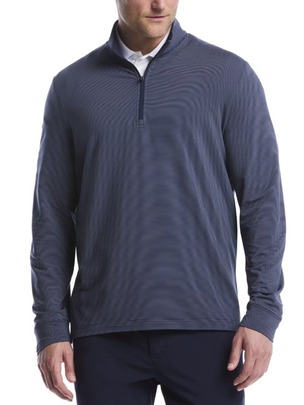 Ben Hogan Big Men's Performance Long Sleeve Feeder Stripe Golf Mock Neck